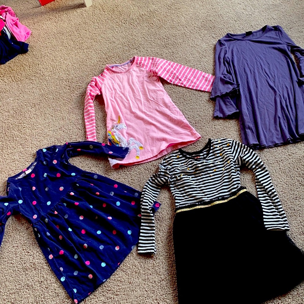 Lot of 4 tunic girls dresses size 7/8
